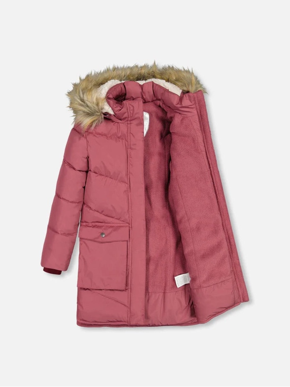 Deux par Deux Burgundy Long Winter Girls Puffer Size 7 NWT